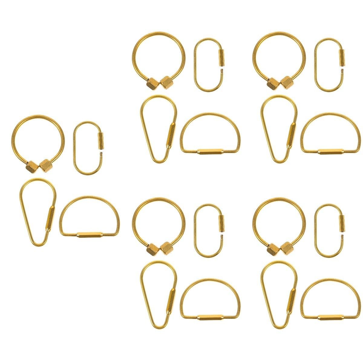 Healeved 5 Sätze Spezialschlüsselkette Farbe Abnehmbar Mini Schlüsselbund Für Schlüsselanhänger Schlüsselringe Schlüsselkettenringe Metallringe Messing Golden 4 Stück * 5