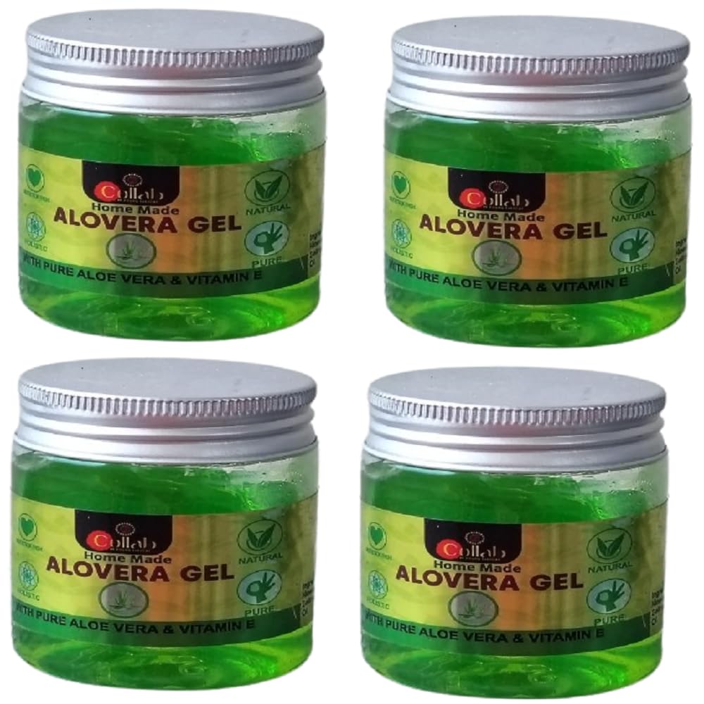 Collab Pure Aloe Vera Skin Gel 100g For Face & Hair | Hydrating, Moisturizing, Soothing Skin | Multipurpose Gel (Pack Of 4)