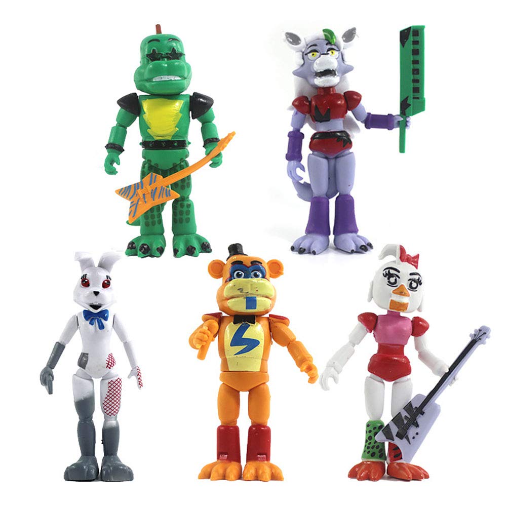Zhongkaihua New upgrade FNAF 6pcs Action Figure Set: fnaf Collectible Toy Figure, Bonnie Foxy Freddy Fazbear Bear Mangle Doll Action Toy Figures 9-13cm-kids Toy-Multicolour