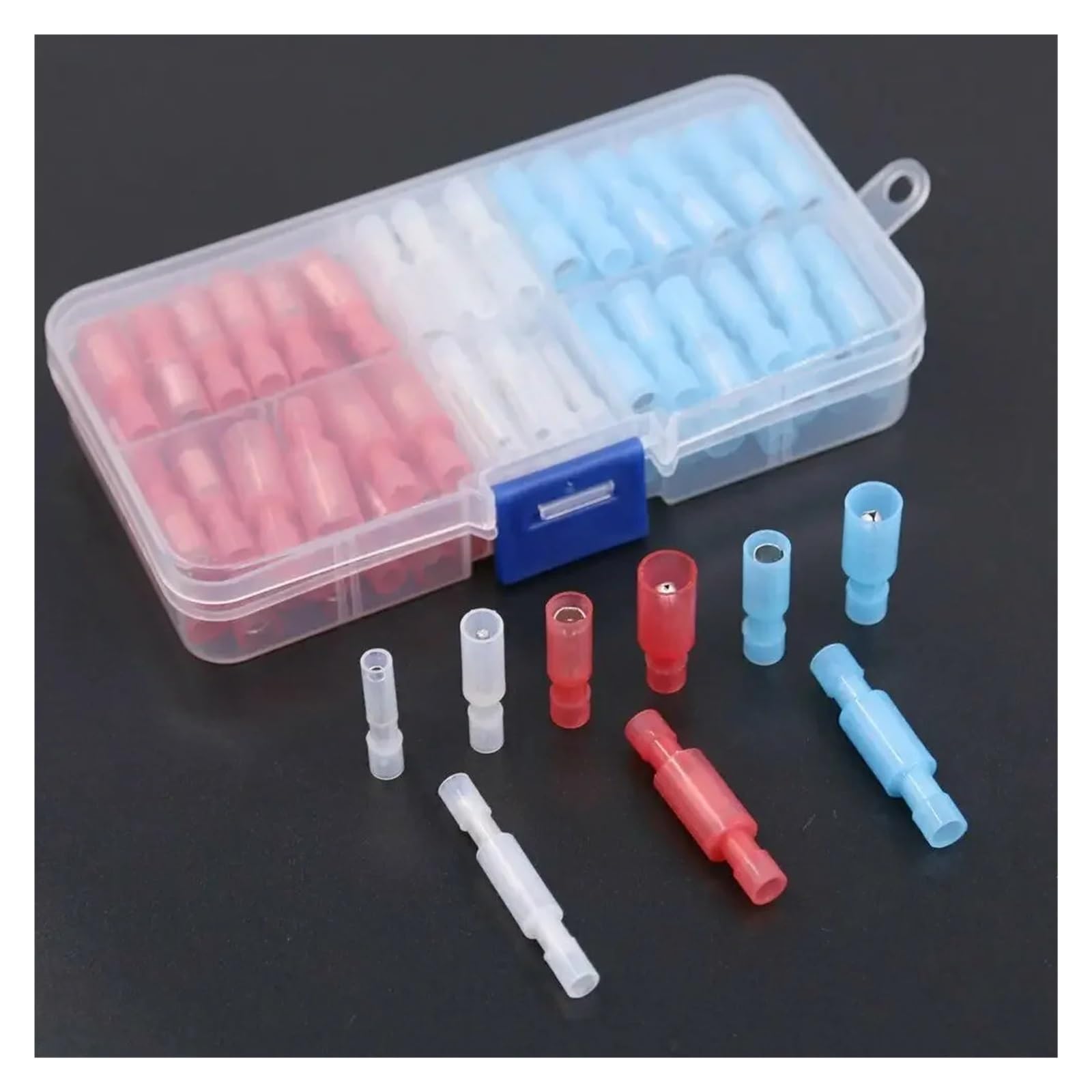 QMKADFQXF 60PCS Fully Insulated Crimping Terminals Electrical Wire Butt Connector Female&Male Crimp Terminal AWG 24-10