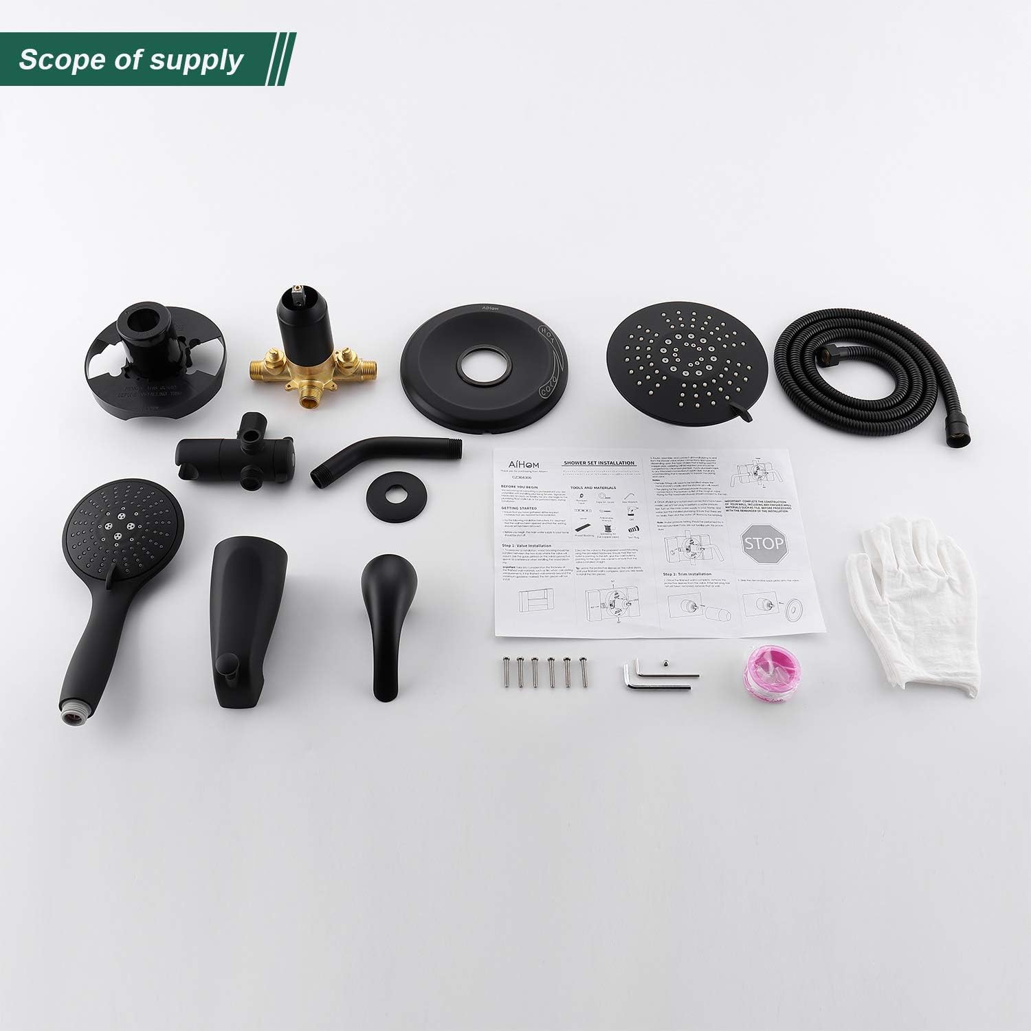 Bіg Sаlе AIHOM Shower System Shower Faucet Set, Dual Shower Heads, 2 in 1 Shower Faucets Set with 5 Function Hand Shower and Tub Faucet Shower Combo Set, Matte Black Blасk Frіdау 🔥 AIHOM Shower System Shower Faucet Set, Dual Shower Heads, 2 in 1 Shower Faucets Set with 5 Function Hand Shower and Tub Faucet Shower Combo Set, Matte Black