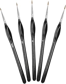 Lot de 5 Pinceau Fin Peinture Acrylique, Détail Pinceau de Peinture par Numéro, Miniatures Ensemble de Mini Pinceaux de Peinture pour Acrylique, Modèle, Aquarelle, Huile, Figurine