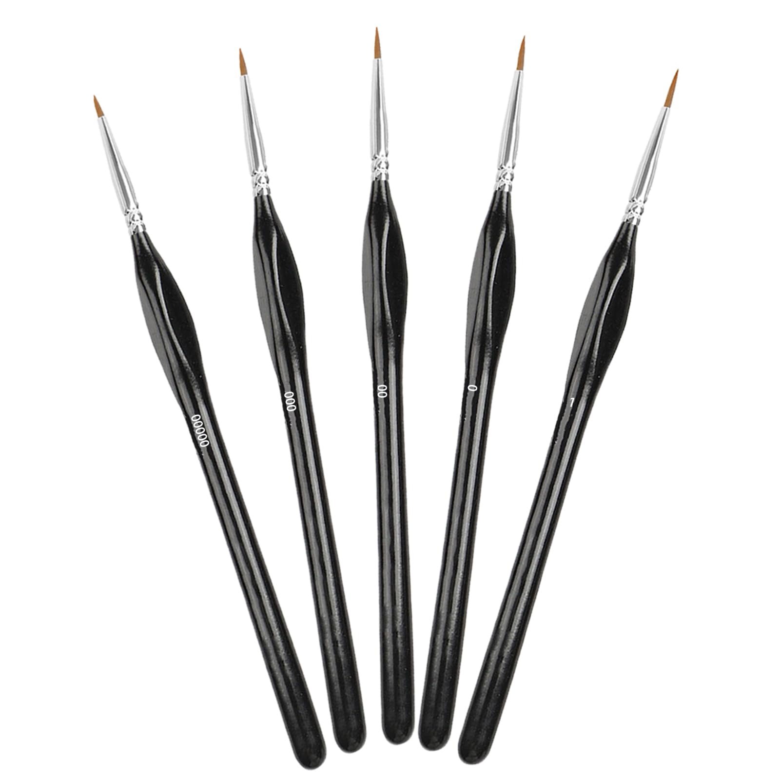 Kit De 9 Pinceaux Fins Pour Détails - Tailles 000 à 6 - Pour Peinture Acrylique, Aquarelle, Huile, Modélisme - Manche Triangulaire