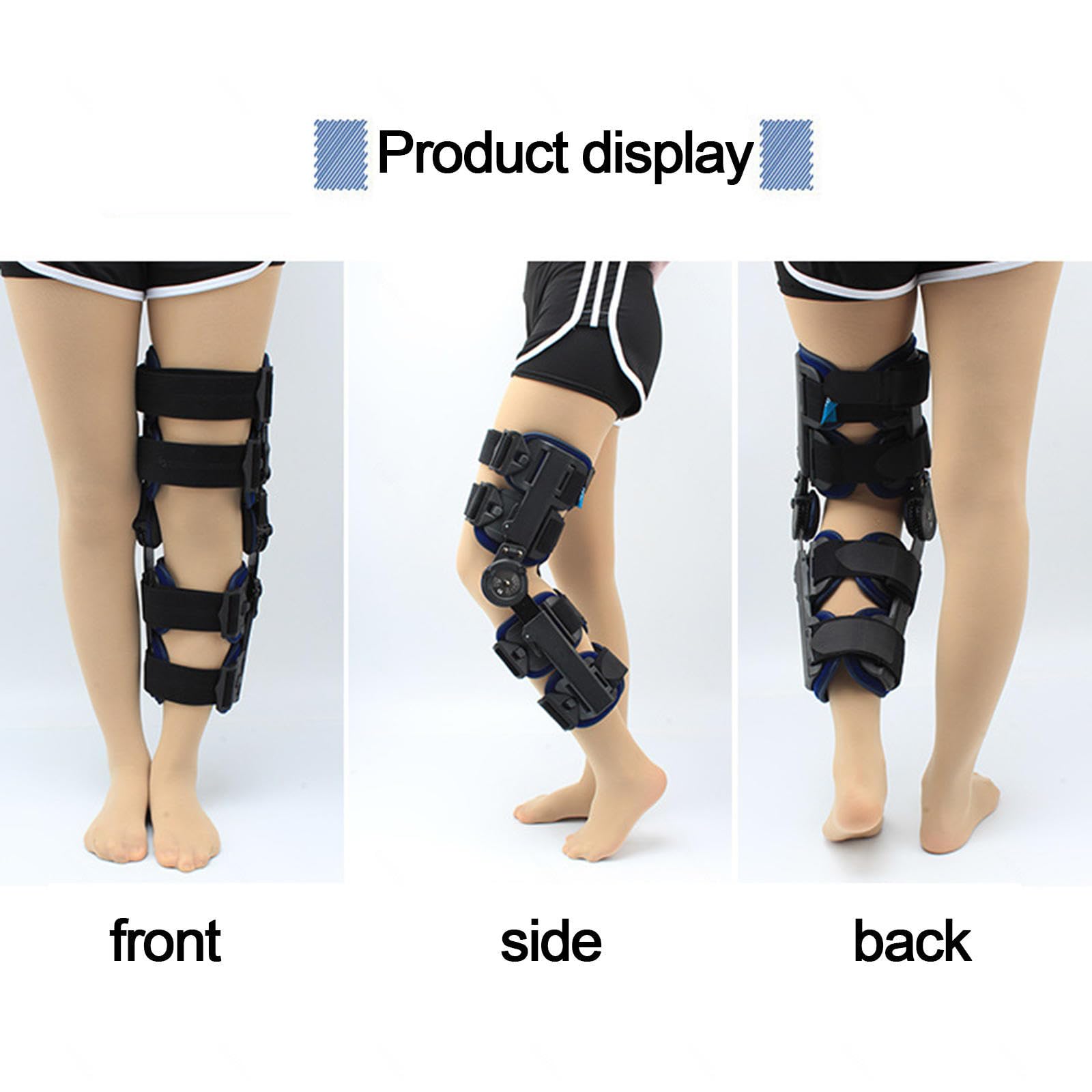 Rodillera con Bisagras ROM para Hombres y Mujeres, Rodillera Ajustable para Recuperación Después de La Cirugía, Desgarro de Menisco, Tensión de Ligamento, Soporte de Fijación de Fracturas