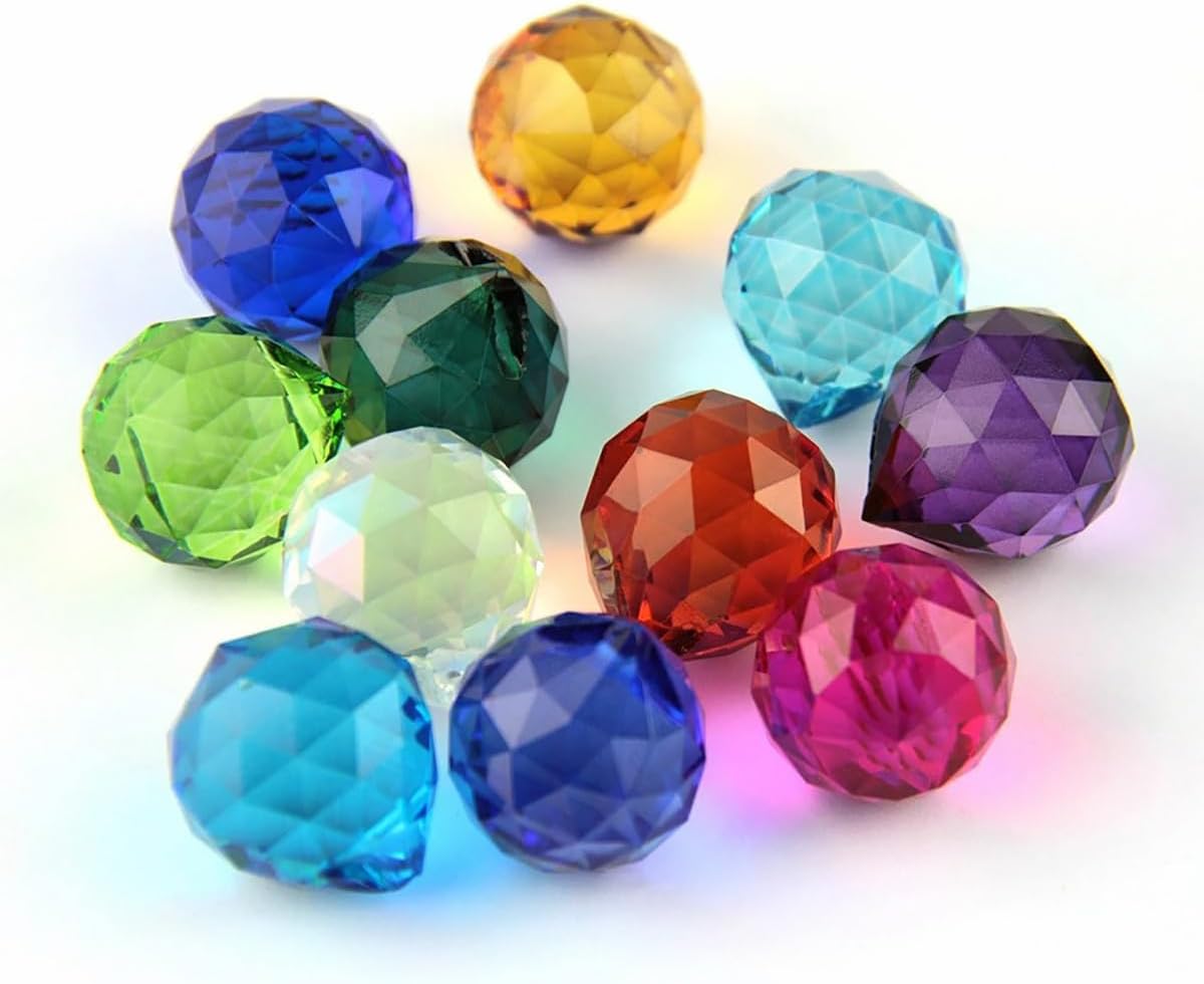 10PCS 1.57in Crystal Sun Catcher Crystal Suncatcher Prisms Beads Ball Pendants Rainbow Maker for Windows Hanging Feng Shui,Light Green