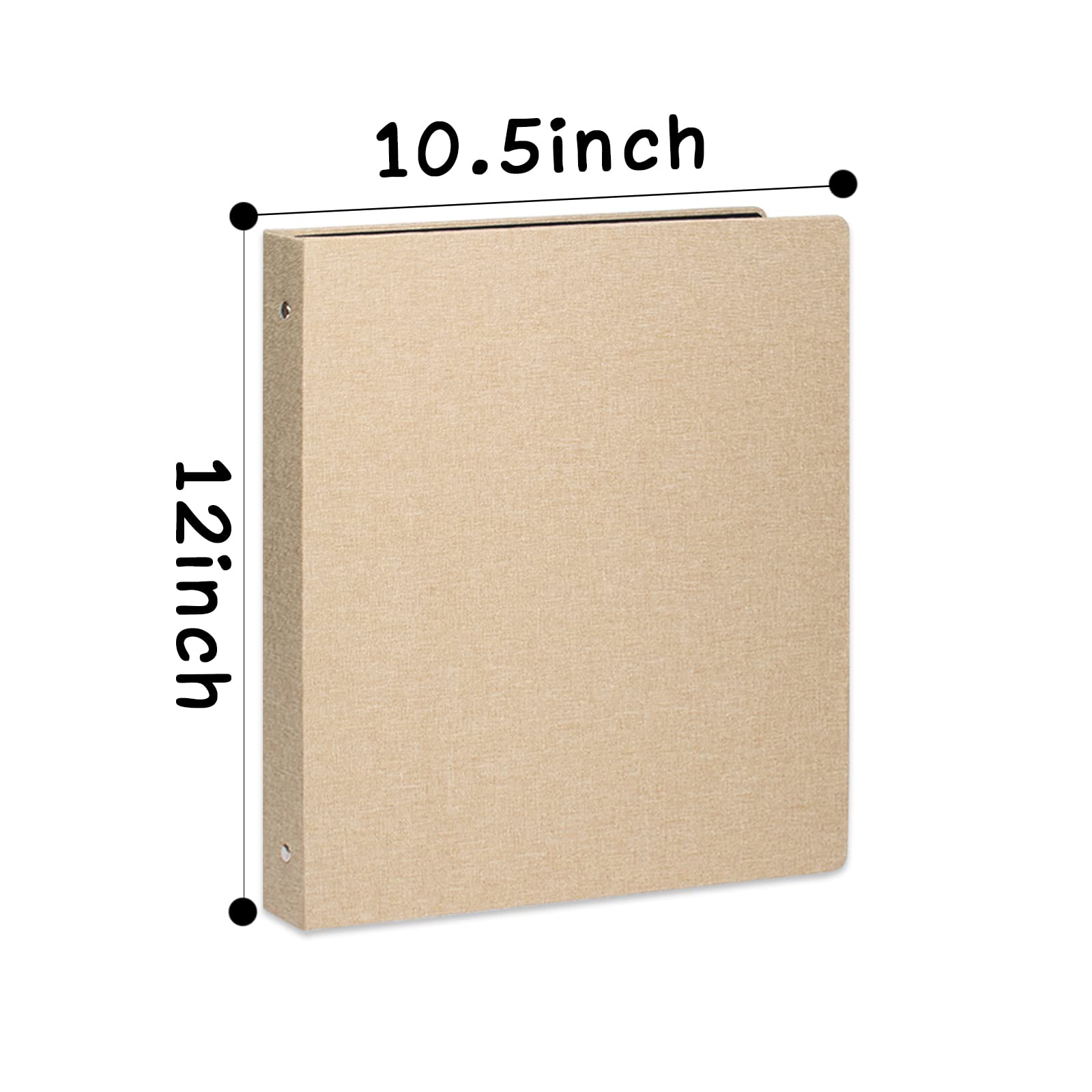 Raccoglitore a 3 anelli da 2,5 cm per carta da 21,9 x 27,9 cm, confezione da 2 raccoglitori con copertina rigida in lino, 2 tasche interne e organizzazione dei file per scuola, affari e casa