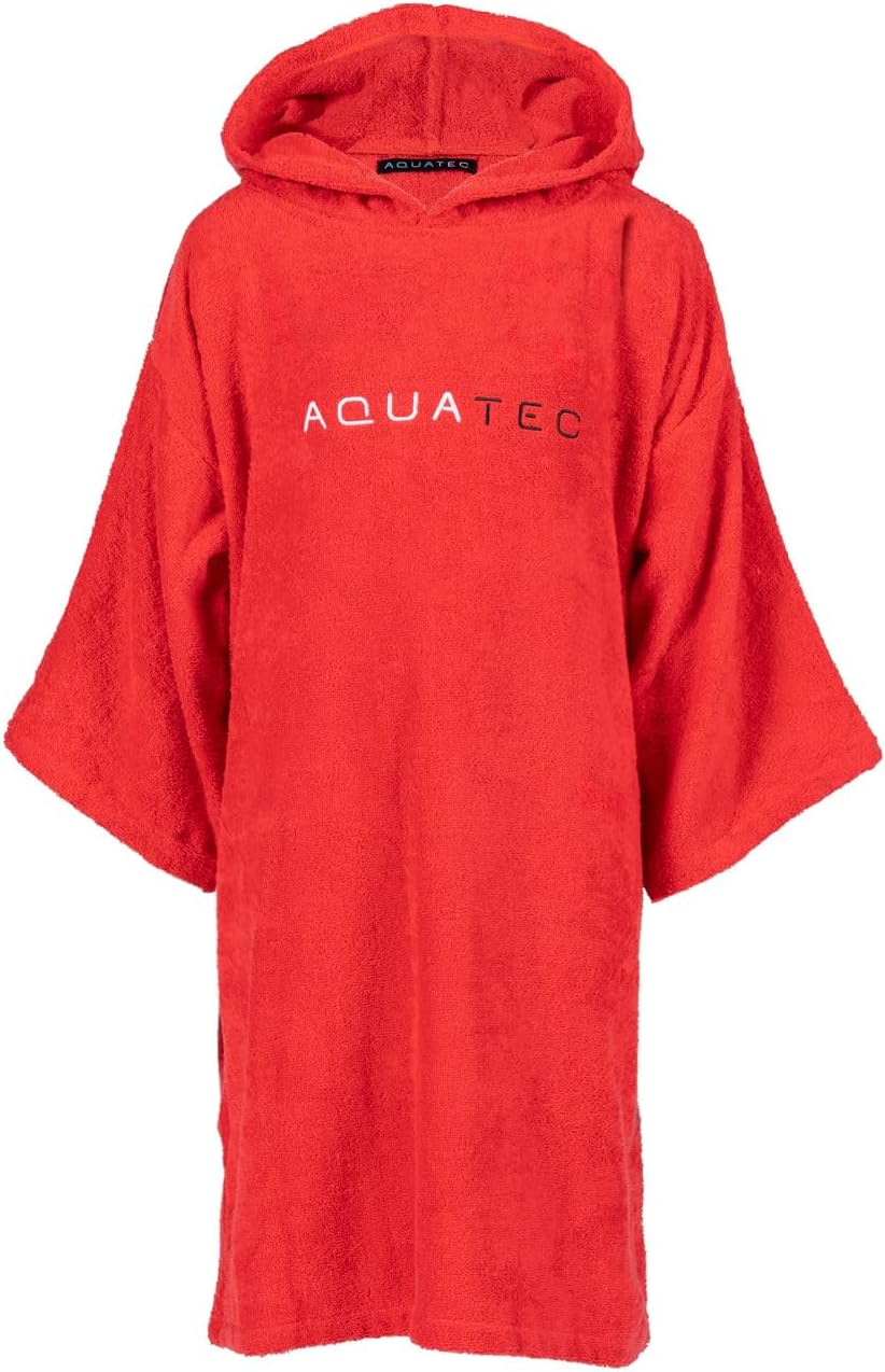 AQUATEC Towel Robes - 3 Colors Available | 4 Sizes | Premium Quality Cotton (One Size Fits All (Adults), Black)