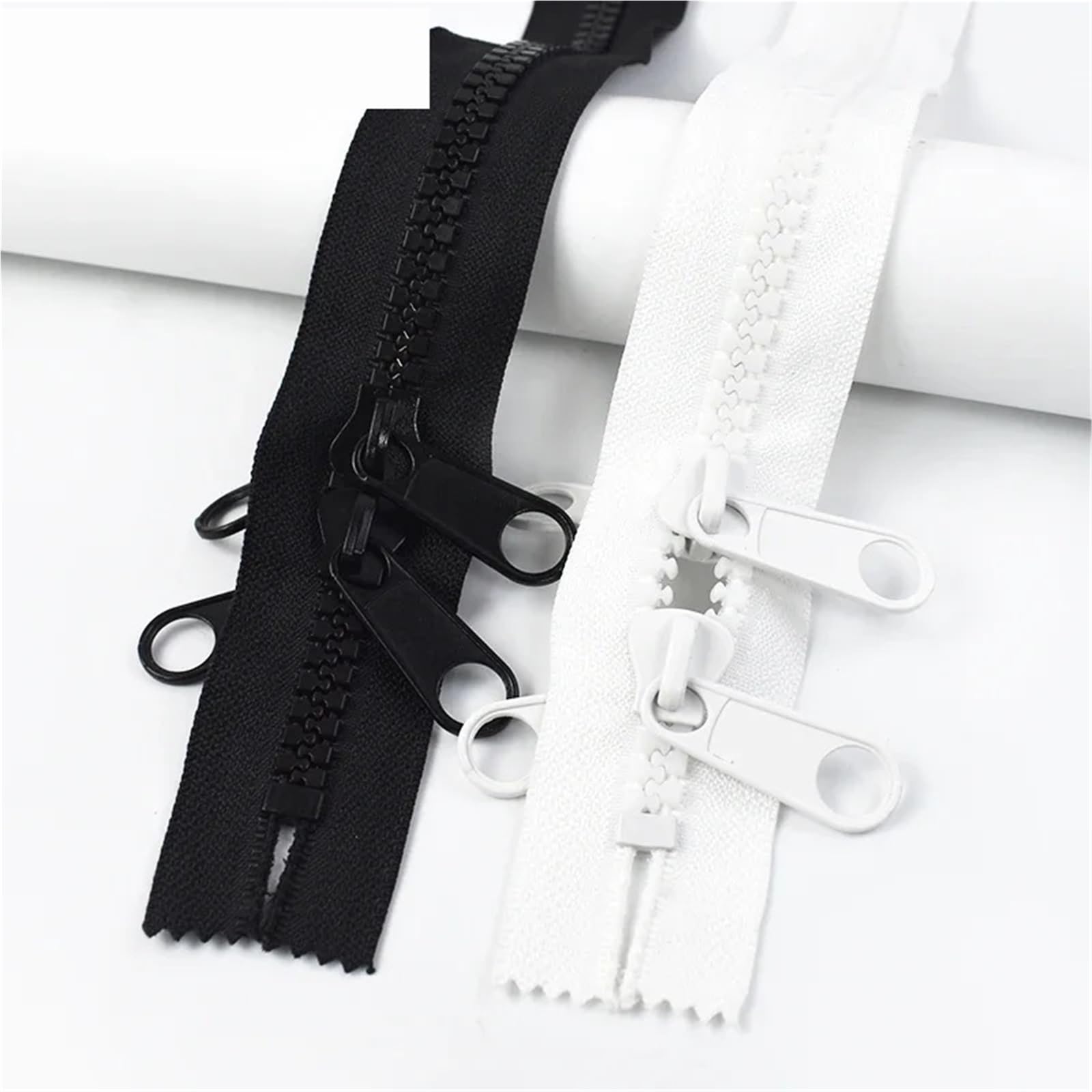 Cremallera deslizante doble de resina | Multicolor NO10 100-600cm: Cierre Mochila Tienda Exterior(Black,600CM(6METERS)-NO10)