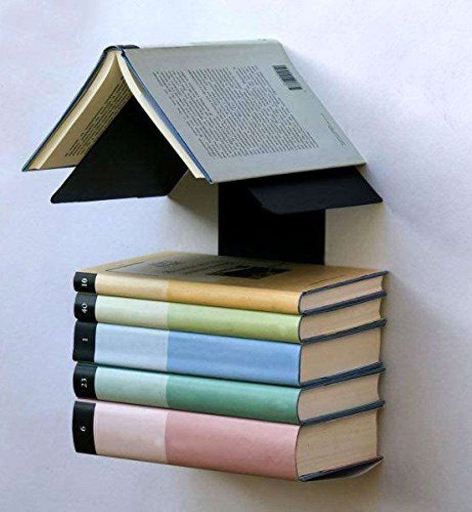 INDIAN DECOR. 4152 Invisible Book Shelf with Tower/Invisible Bookshelf/Book Rack/Wall Mounted Book Shelf/Magazine Holder/Bedside Shelf - Black