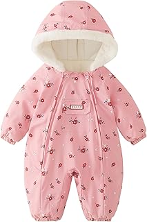 Traje de nieve para bebé con capucha, mono de invierno, cálido, pelele para niños pequeños, niñas, 0-24 meses