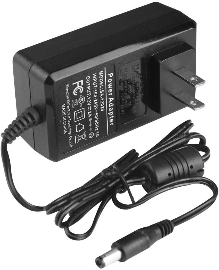DC 12V 2A Power Supply Adapter (3.6ft Long), AC 100-240V to DC 12V Transformers,12 Volt 2 Amp Power Adaptor, 2.1mm X 5.5mm US Plug, UL Listed FCC