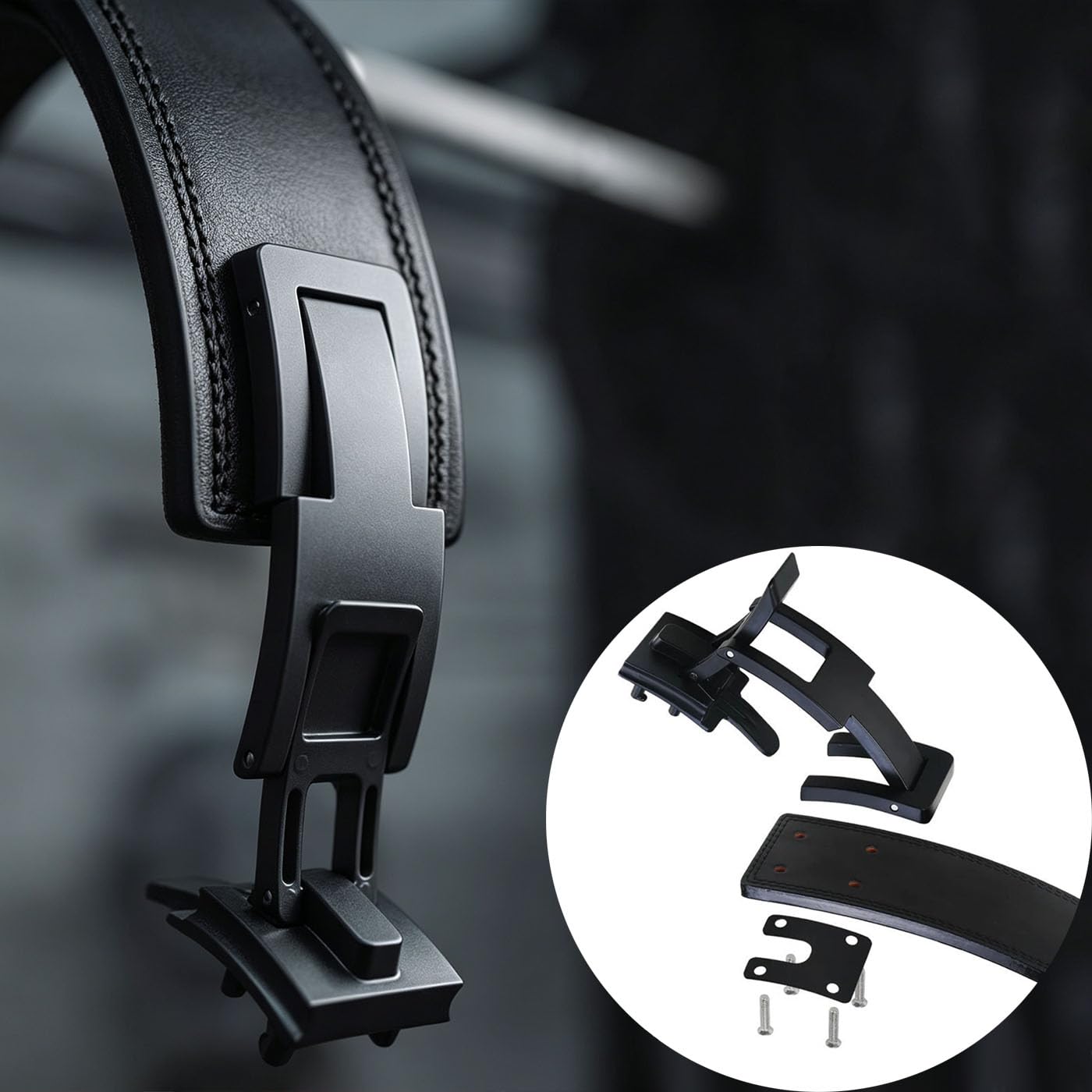 Cintura Sollevamento Pesi in Pelle Sintetica con Fibbia Automatica | Supporto Core, Squat e Stacco, Powerlifting, Uomo e Donna, Bodybuilding
