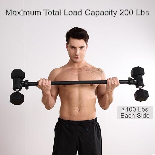 Miniatura 2 de Barra convertidora de mancuernas 2 en 1, convertidor de mancuernas a barra con mango de pesas rusas, soporta hasta 200 libras para levantamiento de