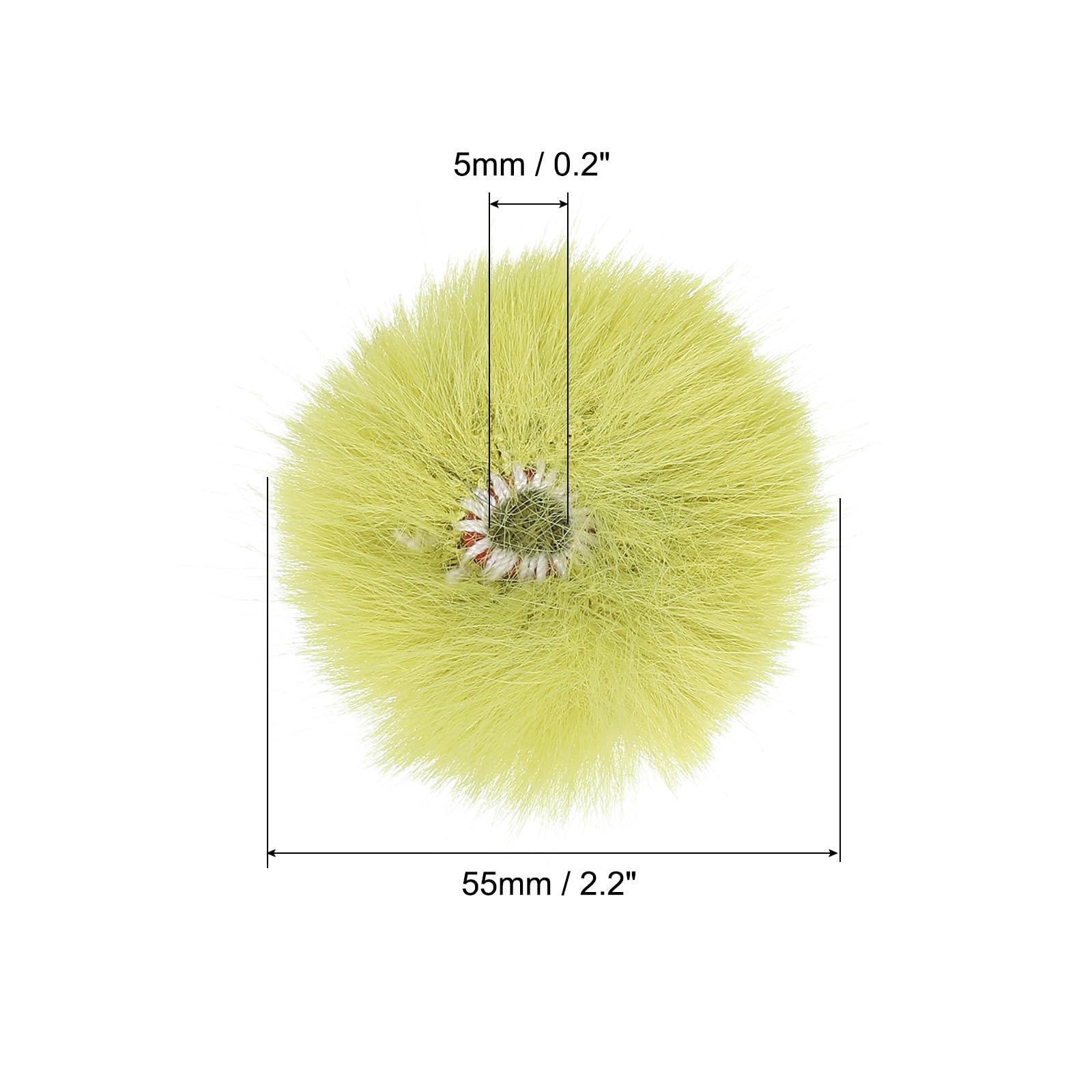 PATIKIL Furry Microphone Windscreen 5mm x 55mm Mic Cover Windshield for Indoor Outdoor Microphone Yellow 2 Pack - Image 2