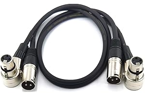 wjstn-XLR Cable XLR Camera Adapter, Right-Angle Female XLR to Straight Male XLR Plug Cable