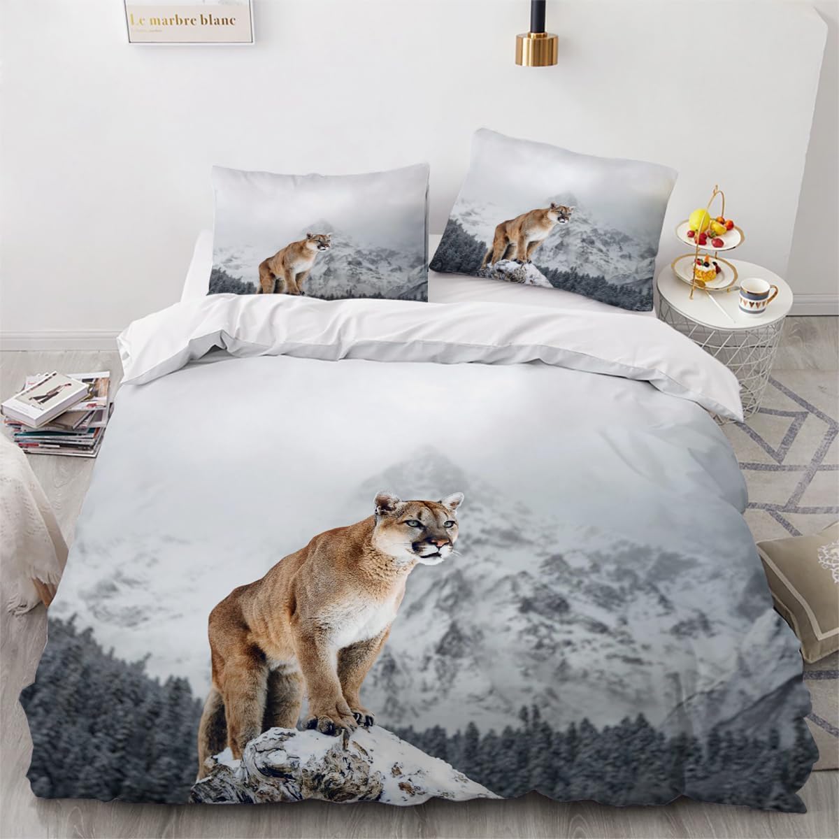 Housse de couette 280x260 pumas thermo-régulatrice contre la chaleur nocturne