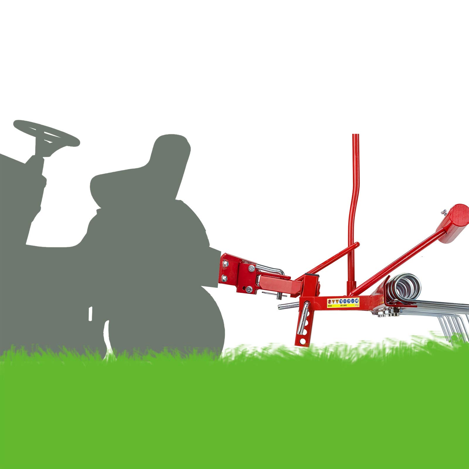 DEMA Rasenstriegel 120 cm Traktor ATV Wiesenegge Vertikutierer Anbau | Rasenlüfter, Wiesenstriegel, Moosentferner, Federzinken, Bodenbelüfter, Grünlandpflege, 6-fach höhenverstellbar
