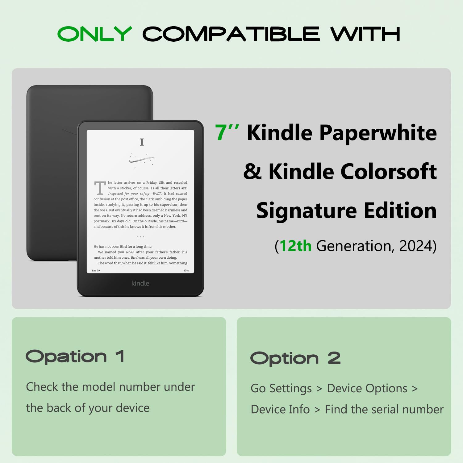 ZSLVPN Case for 7'' Kindle Paperwhite 12th Generation and Kindle Colorsoft Signature Edition 2024 Released - Lightweight Durable Premium PU Leather All New Cover with Hand Strap, Auto Wake/Sleep