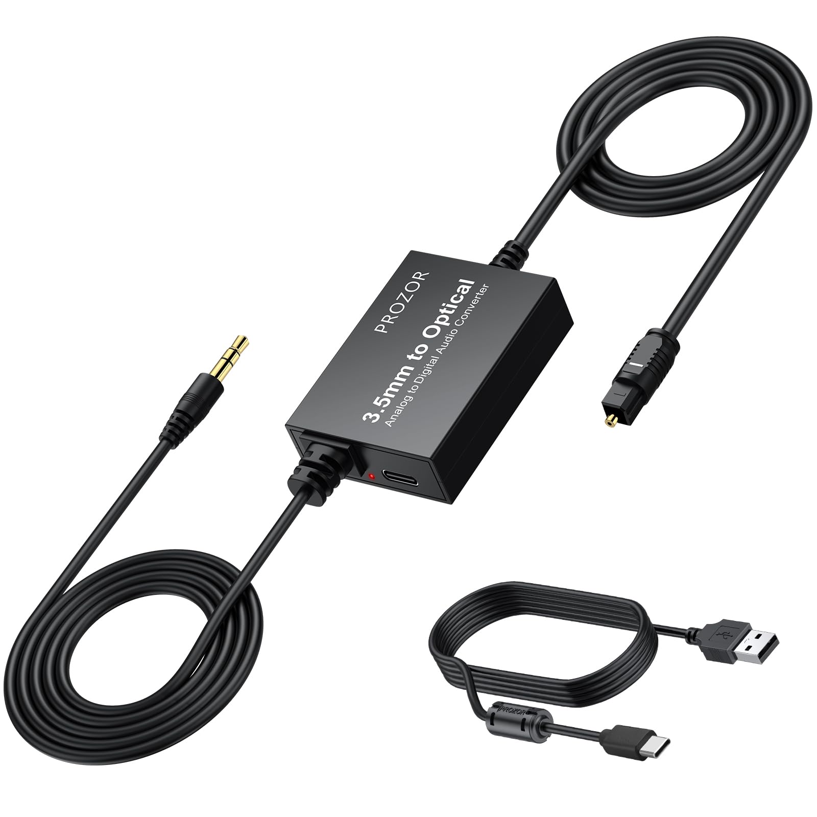 PROZOR 3.5mm to SPDIF Converter Analog to Digital Audio Cable ADC