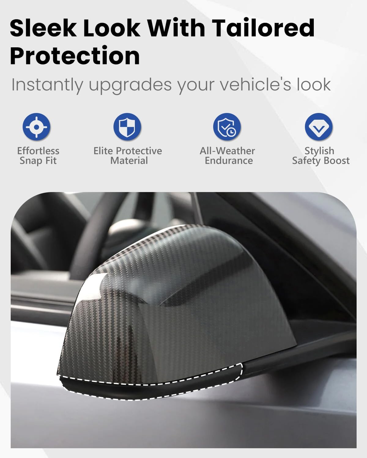 Mirror Bottom Cover for Tesla Model 3 2017-2025, Right Passenger Side Rearview Mirror Lower Base Caps, Tesla Model 3 Mirrors Cover Bottom Trim Replacement Accessories（Right）