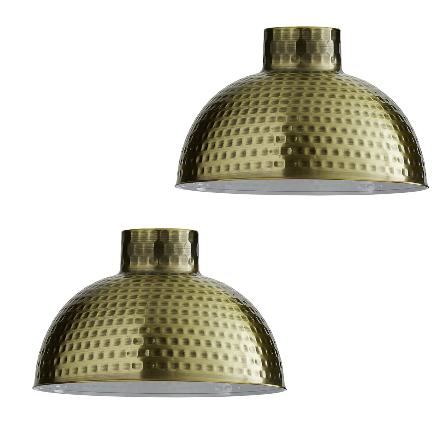 2 Pack Retro Ceiling Lampshade Metal Green Brass 26cm — image 1