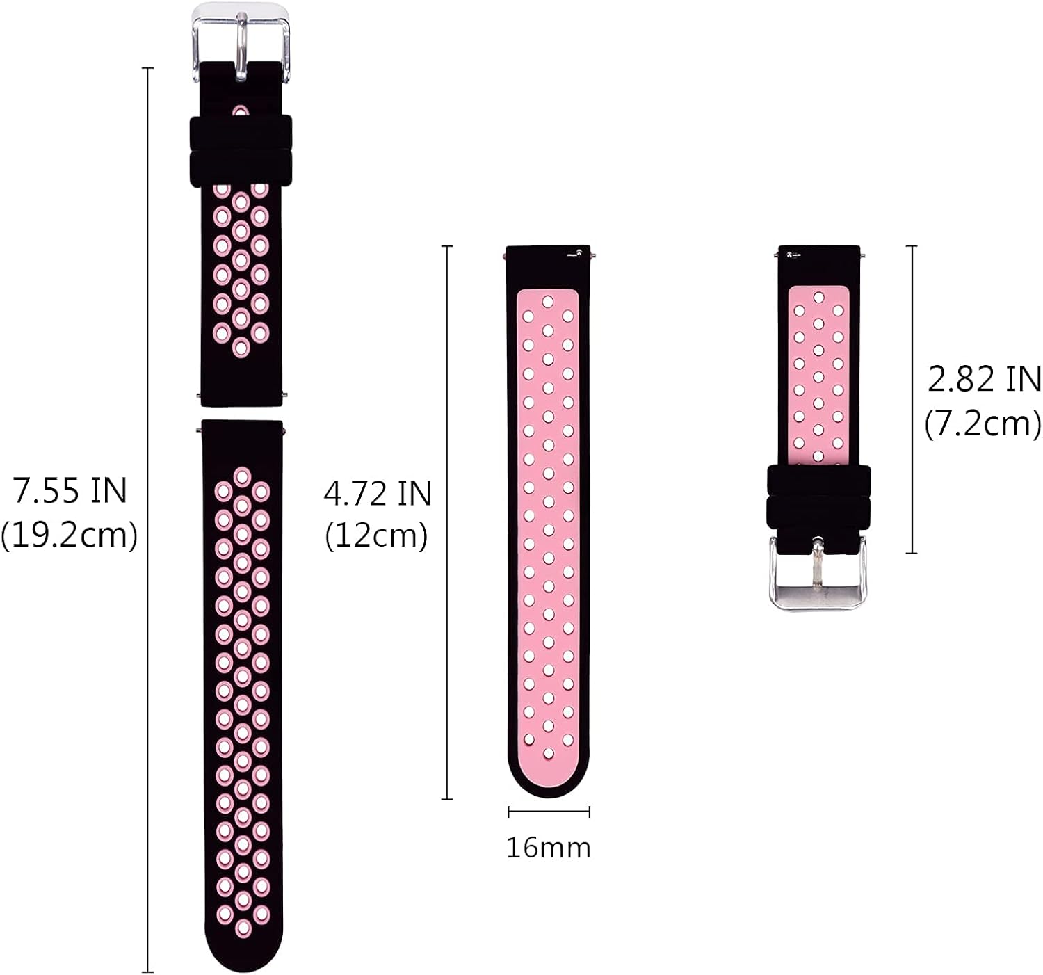 Universal 18mm 20mm 22mm 24mm Width Silicone Watch Band Replacement, Quick Release Rubber Watch Bands for Men & Women - Image 6