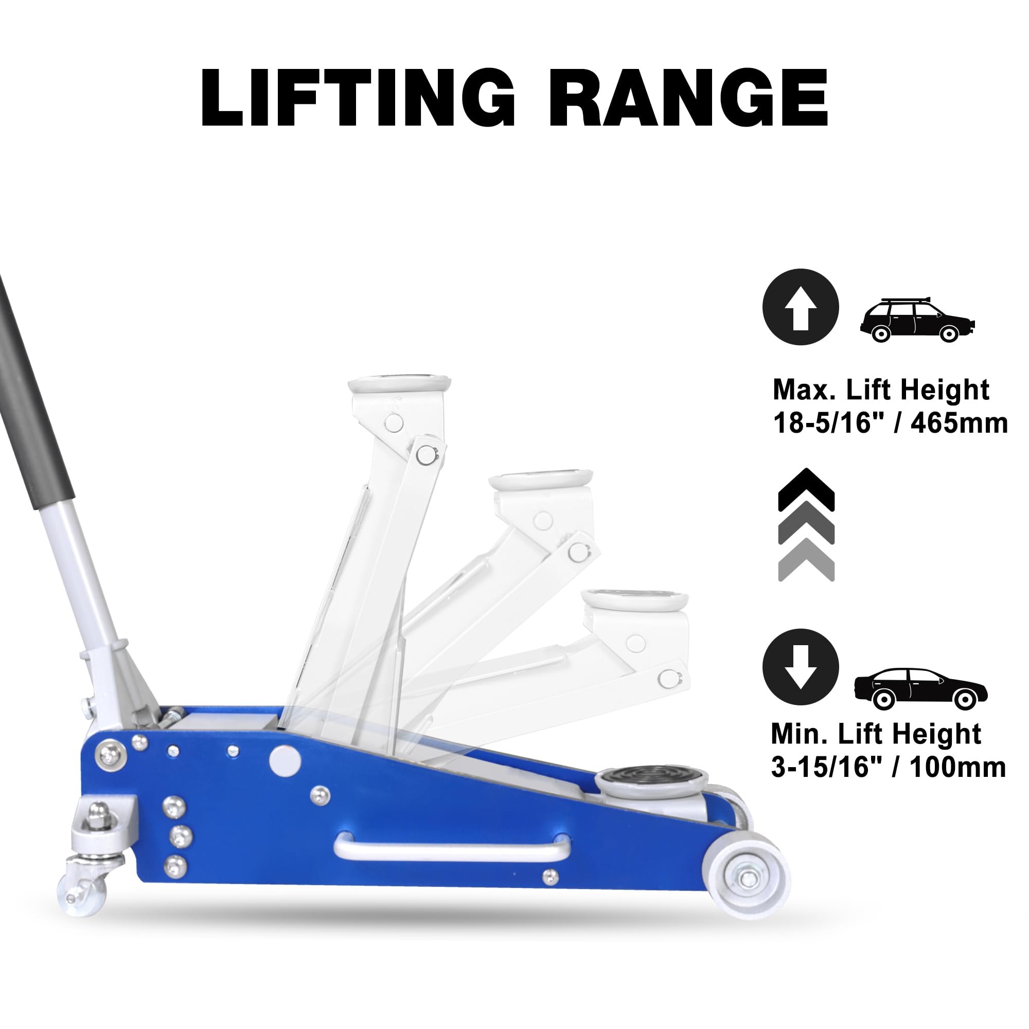 YELLOW JACKET Floor Jack 2.5 Ton Hydraulic Low Profile