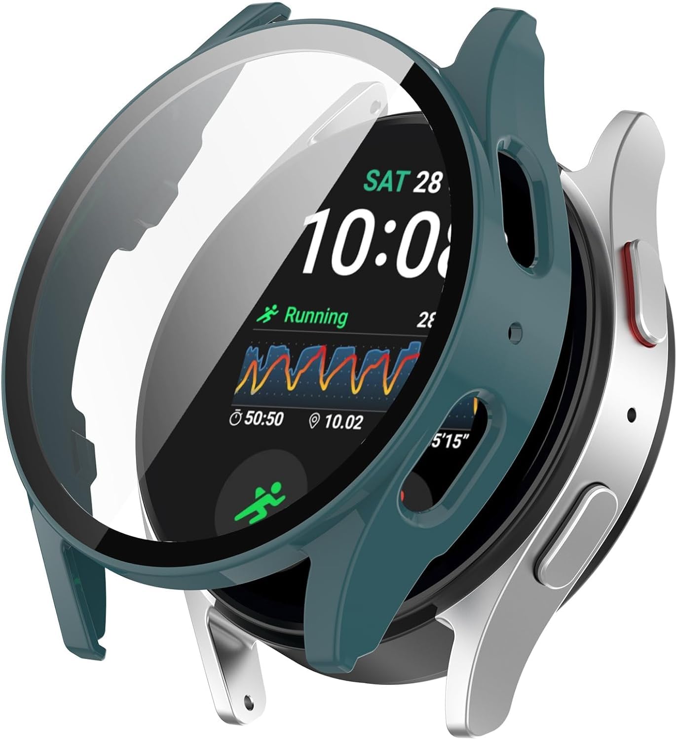 CASOSHIELD Hard PC Screen Protector Case Compatible with Samsung Galaxy Watch 7 44mm, Anti-Slip Ultra-Thin Scratch Resistant Cover with Tempered Glass for Galaxy Watch7, Green (B0DDXCZ3BG) Amazon Price History, Amazon Price Tracker