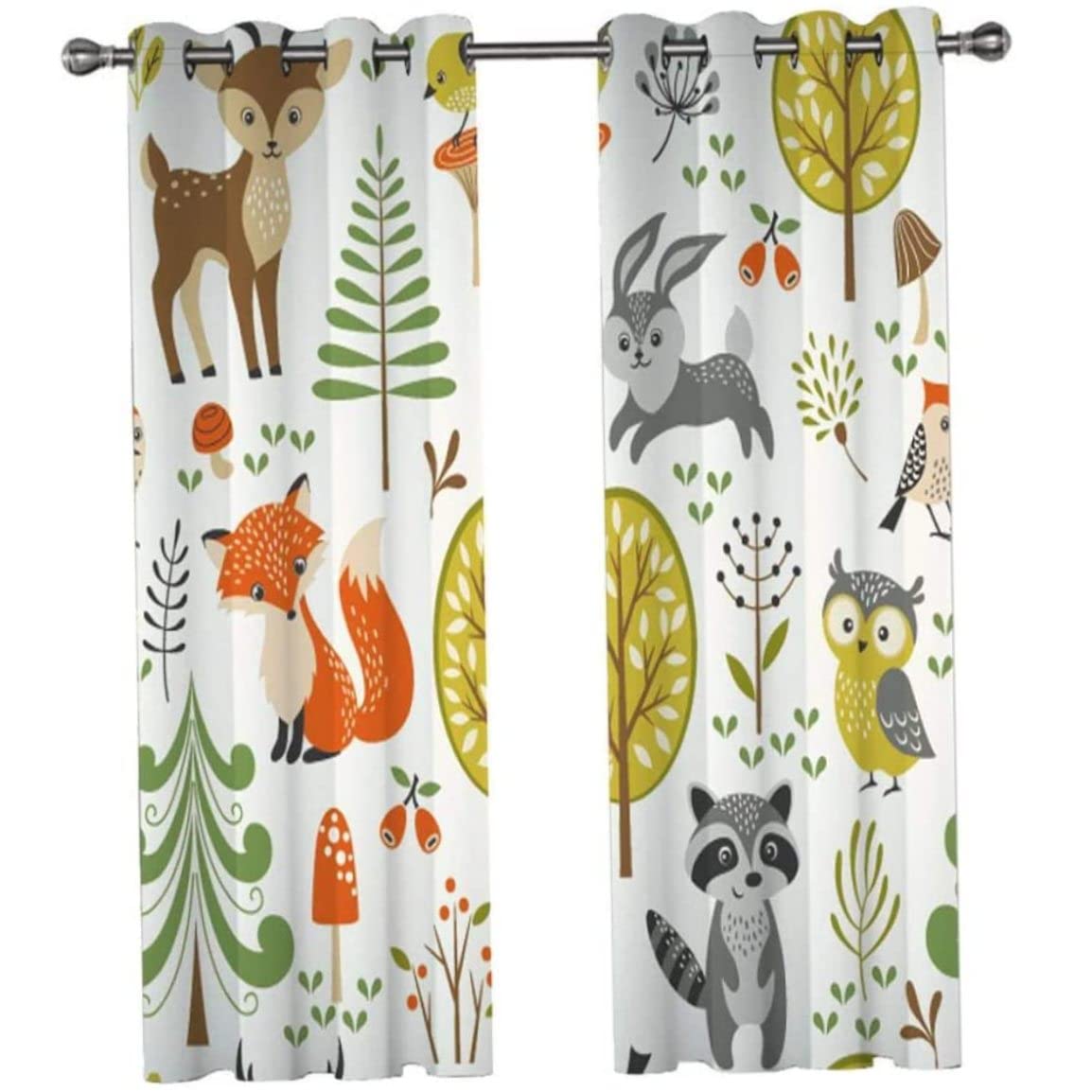 Rideaux à isolation thermique faune des bois pour chambre enfant