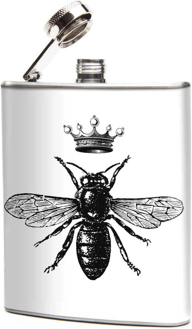 Queen Bee Designer Art Hip Flask