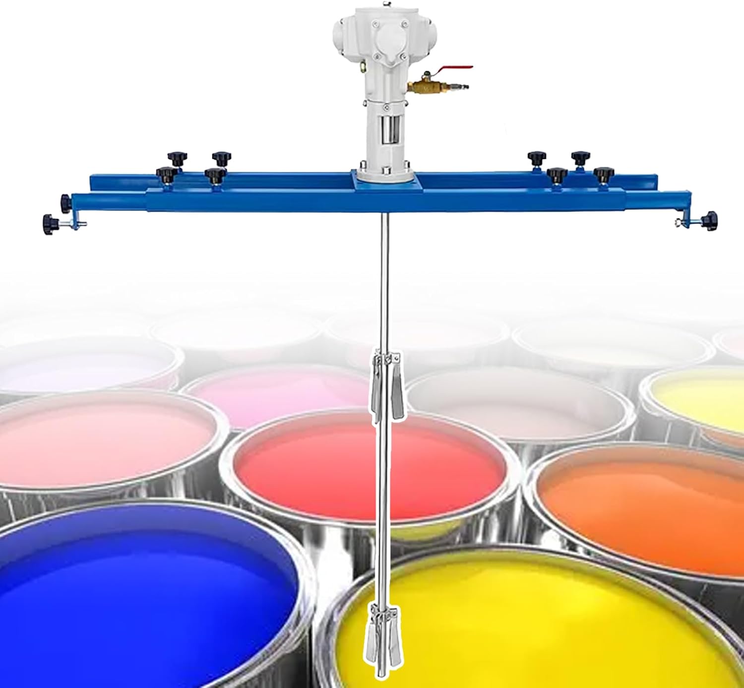 IBC Air Agitator Clamp Mount Tank Barrel Drum Mixer, IBC Air Agitator, Mixing Capacity 1000l, Mixing Rod Length 90cm, Folding Propeller, with Support Hanger(Three)