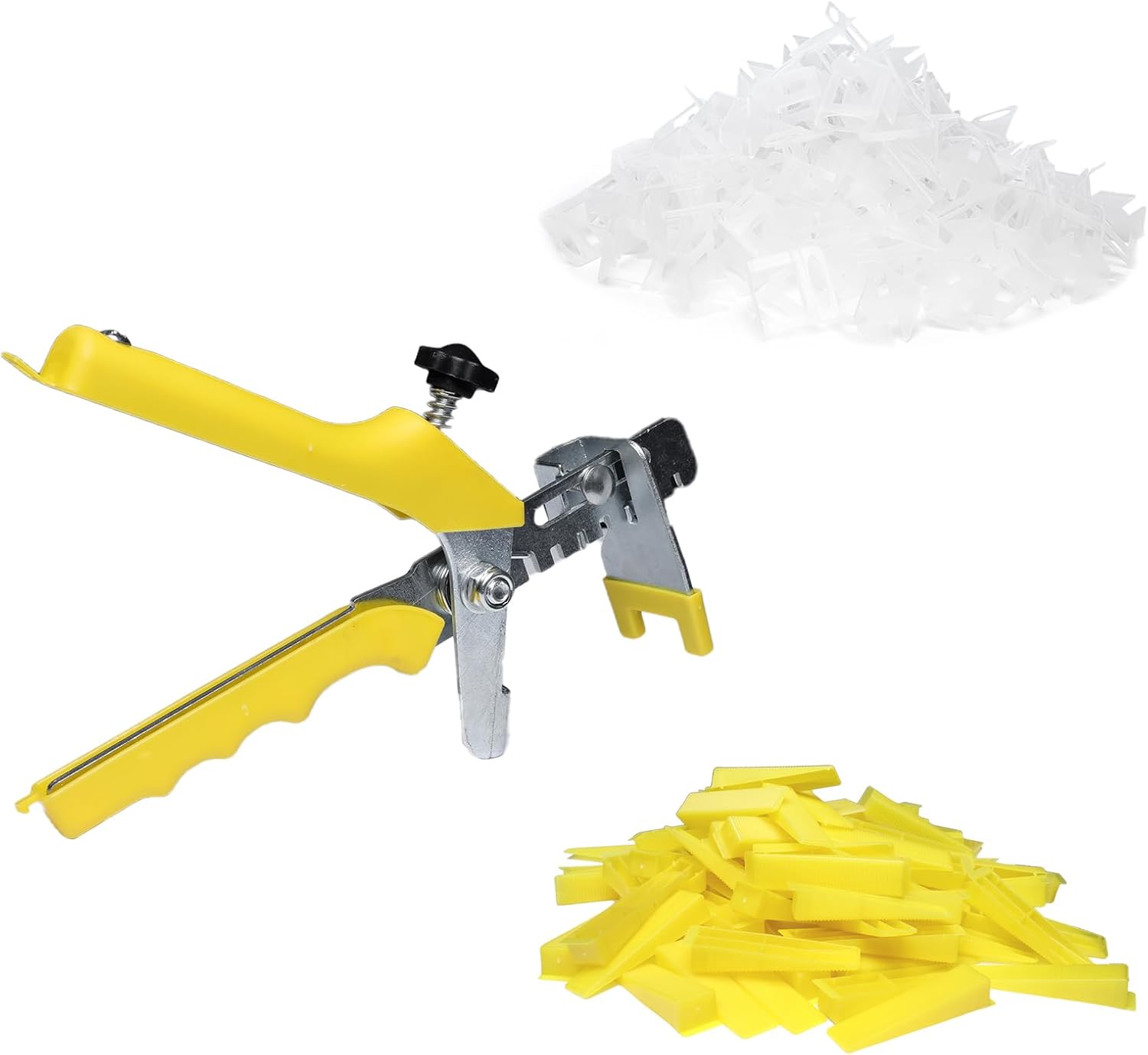 Eunice Tile Leveling System with Plier - 600 Leveling Clips and 200 Reusable Wedges, 1/16 Inch Leveler Spacers DIY for Wall/Floor Ceramic Tile and Stone Installation