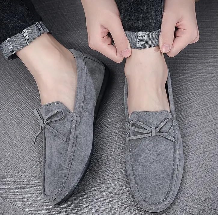 Men's Party Loafers Shoes Suede Vamp Comfor Solid Color Round Toe Non Slip Anti-Slip Shoe for Office Party Wedding Slip On3