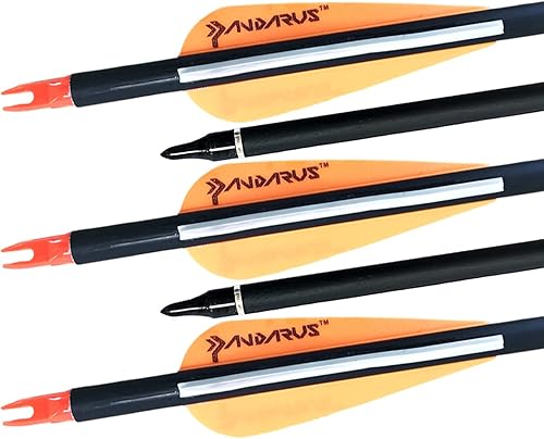 Miniatura 13 de Flechas de caza con tiro con arco de carbono de 30/32/28 pulgadas con extraíble para jóvenes compuesto y objetivo de arco recurvo (paquete de 12)