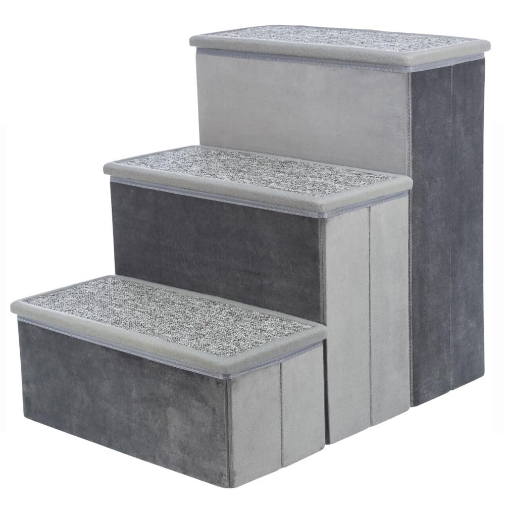 Trixie Escalera con Espacio de Almacenamiento, 34 × 45 × 50 cm, Gris