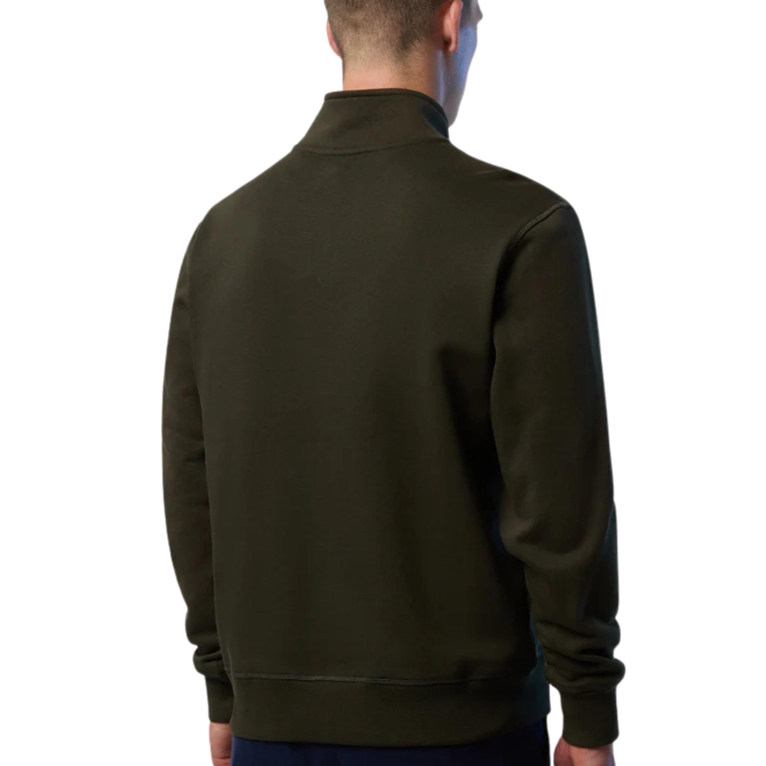 NORTH SAILS Felpa Basic Sweatshirt 691256 Full Zip Uomo Cotone Verde Militare