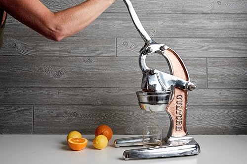 Miniatura 9 de Exprimidor manual de prensa de mano de aluminio fundido artesanal de grado profesional para naranja, pomelo y frutas cítricas grandes para bebidas