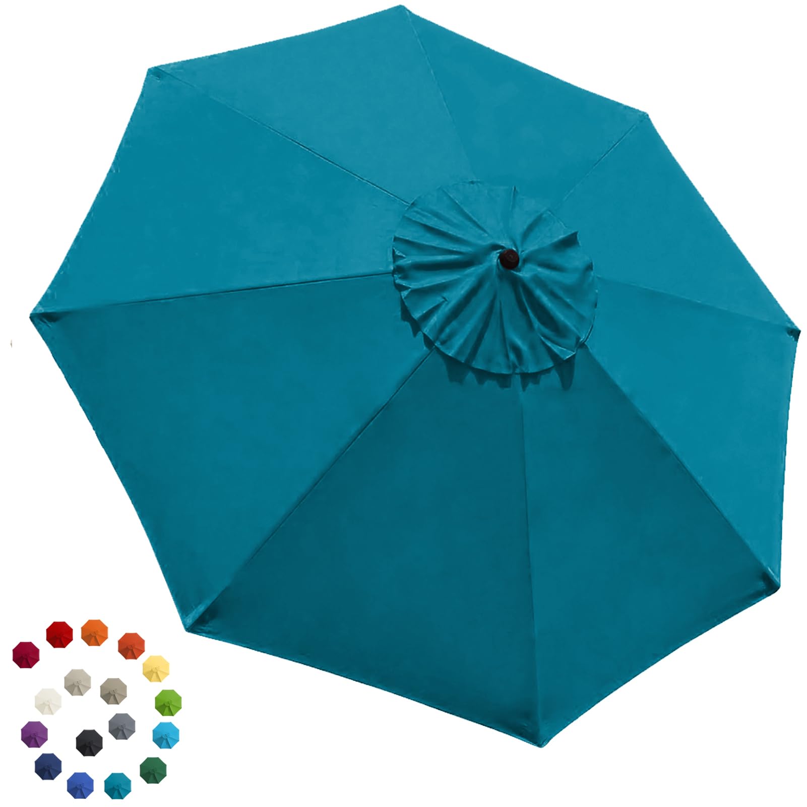 Photo 1 of EliteShade USA 9FT Patio Umbrella Replacement Covers 8 Ribs Market Umbrella Canopy Cover (CANOPY ONLY) (Teal)