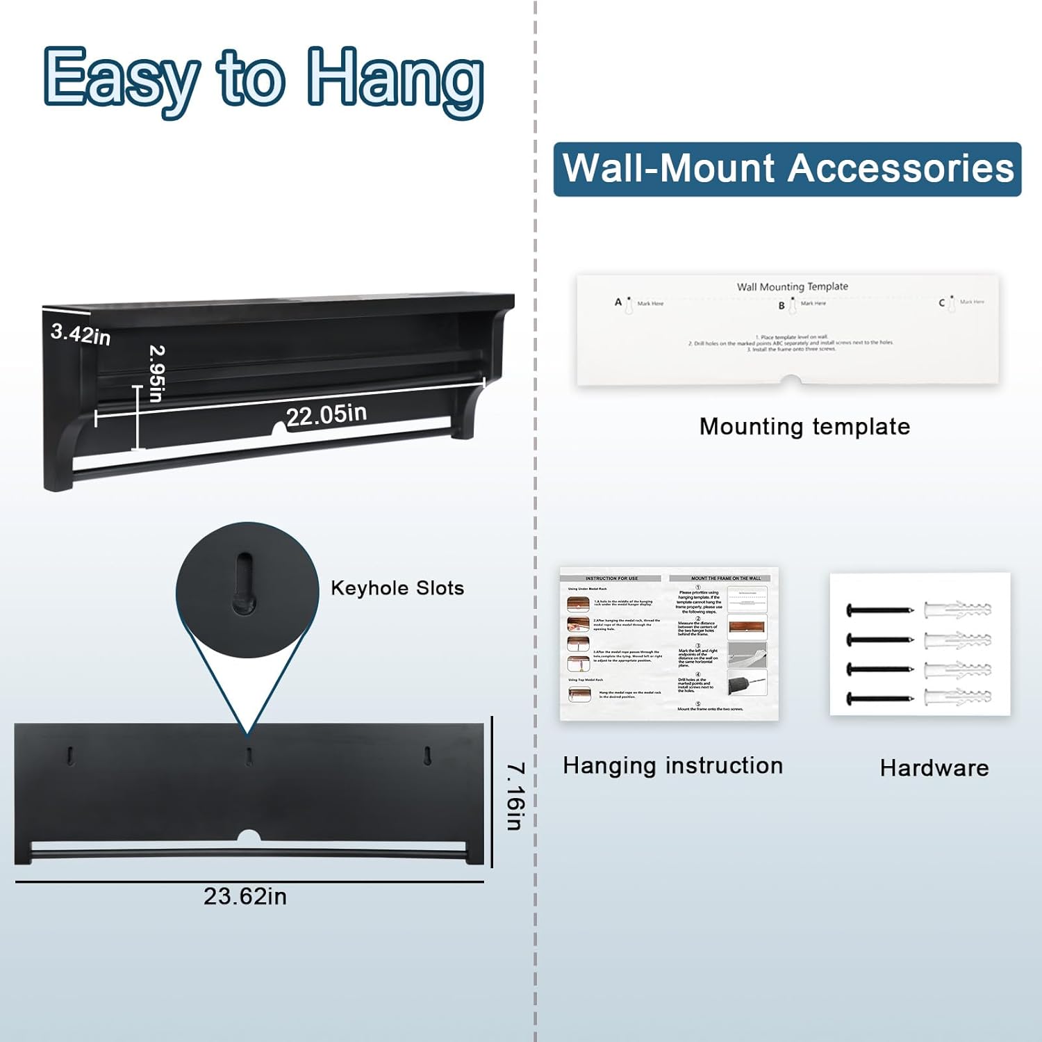 メダルハンガーディスプレイ 無垢材 メダルホルダー ディスプレイ 壁取り付け トロフィーシェルフ 体操 サッカー バスケットボール