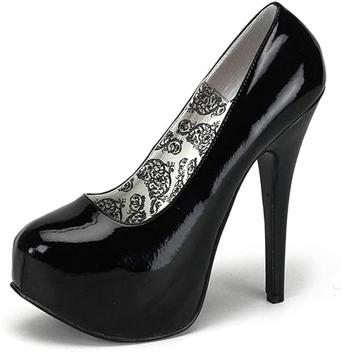 Pleaser Bordello Women's Teeze-06 Pump - 11 - Black Patent