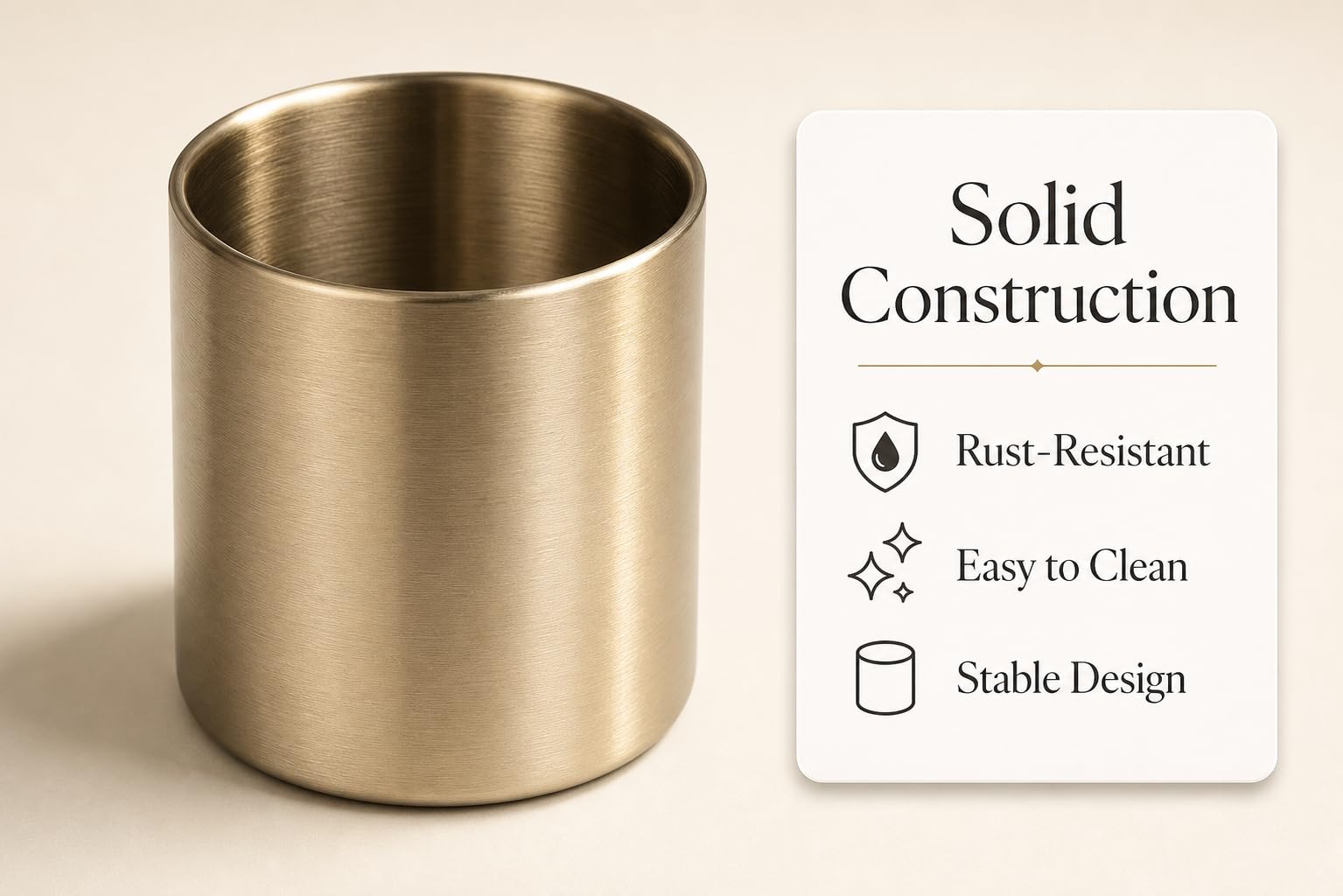 Naroote Porta della Penna Dorata, Portata a Matita Oro Porta | Penna per Scrivania Golden Round Brush Spazzole Vaso in Acciaio Inossidabile Vaso a Penna Dorata per Accessorio per la Casa