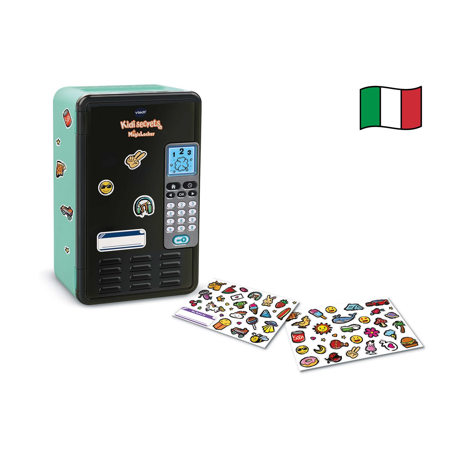 VTech KidiSecrets Magic Locker, Cassaforte Interattiva con Codice Segreto, Inclusi 3 Giochi Educativi, Sticker per Personalizzare il Locker, Lingua Italiana, Batterie Incluse, 6-12 Anni