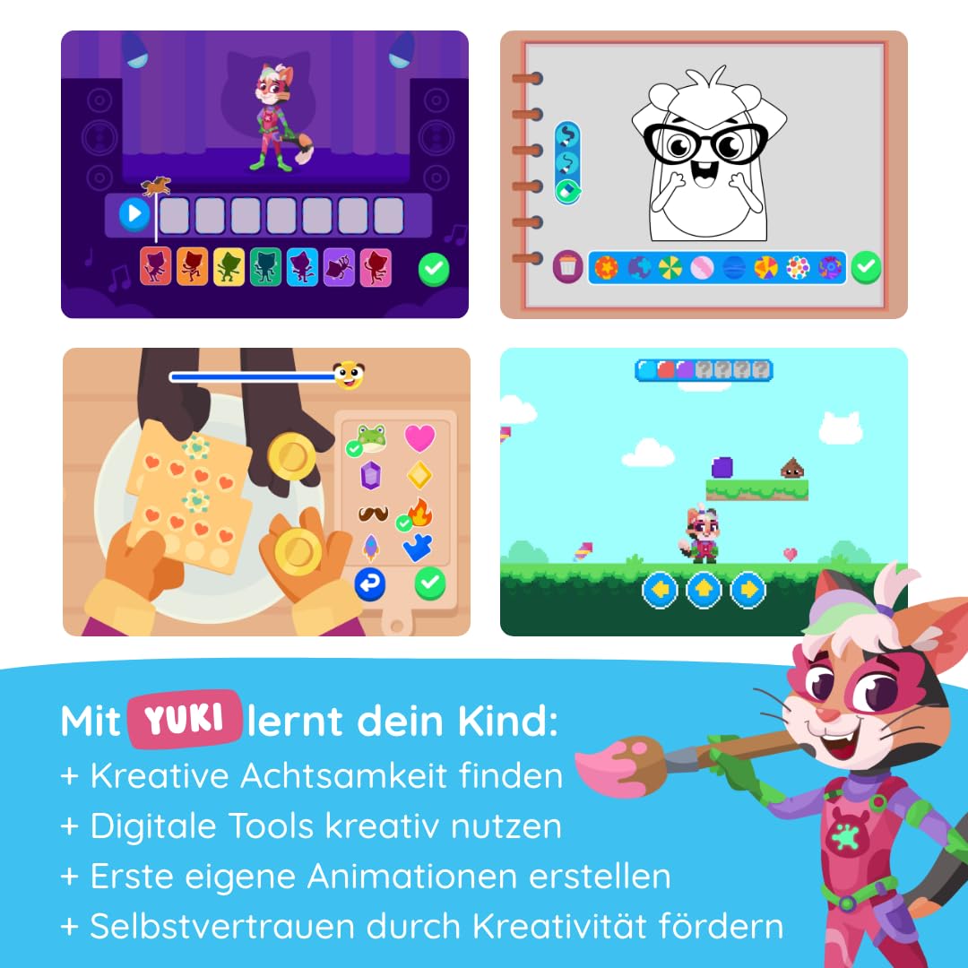 Edurino Figur Yuki Kunst & Gestalten ab 4 Jahren inkl. App | Innovatives & digitales Lernspiel | Kreativer Ausdruck | Digitale Werkzeuge | Animation | Kreative Achtsamkeit - 5