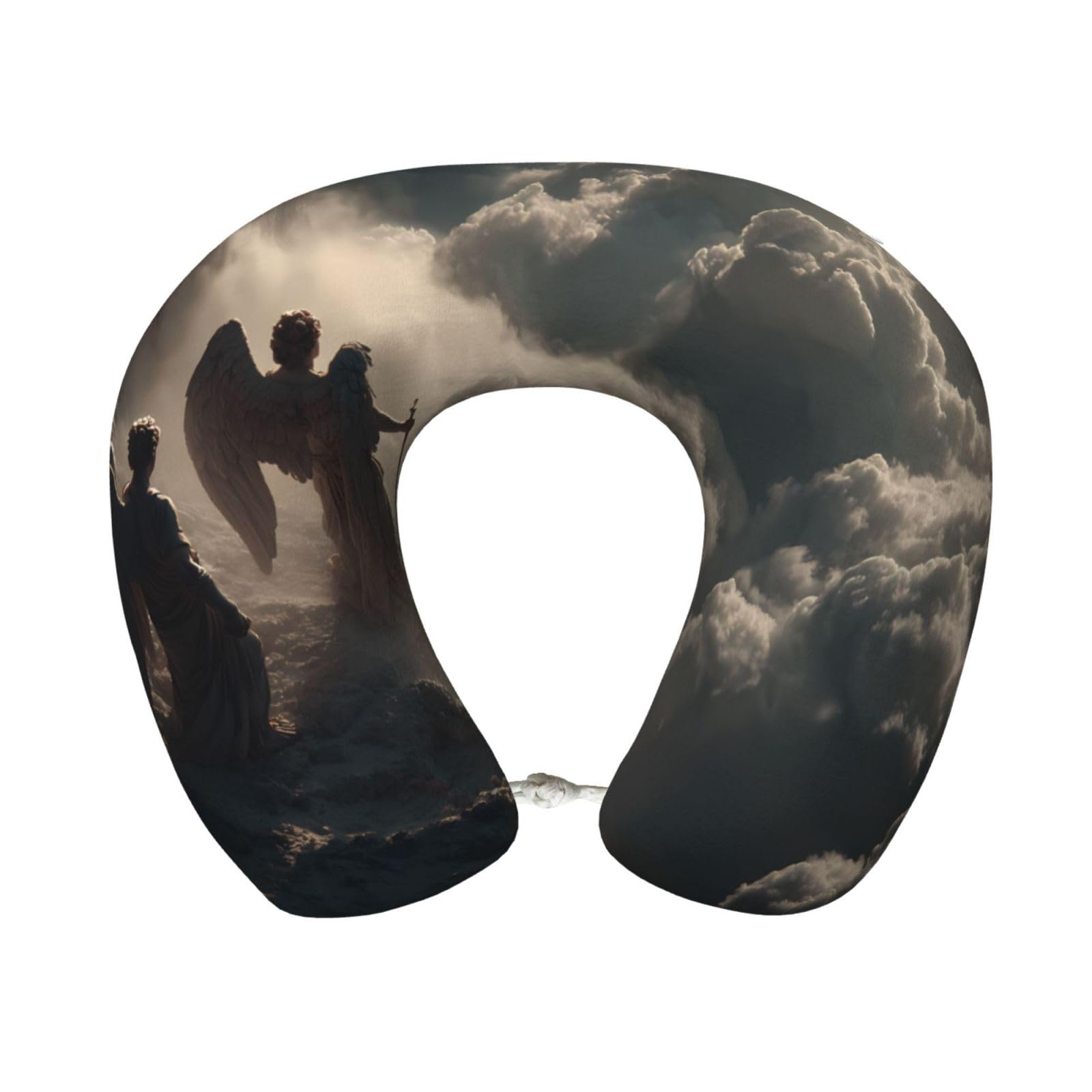 BOAIHH Angel With A Sword Memory Foam Travel Pillow for Soft Comfort Fits Snugly for Naps Office, and Airplane Use