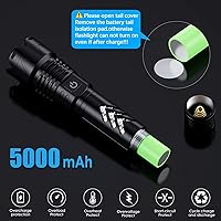 Vista 2 de Alifa Flashlights High Lumens Rechargeable, 2Pack Rechargeable Flashlight, 990000lm Super Bright Flashlight, 5Mode Tactical Flashlights High Lumens
