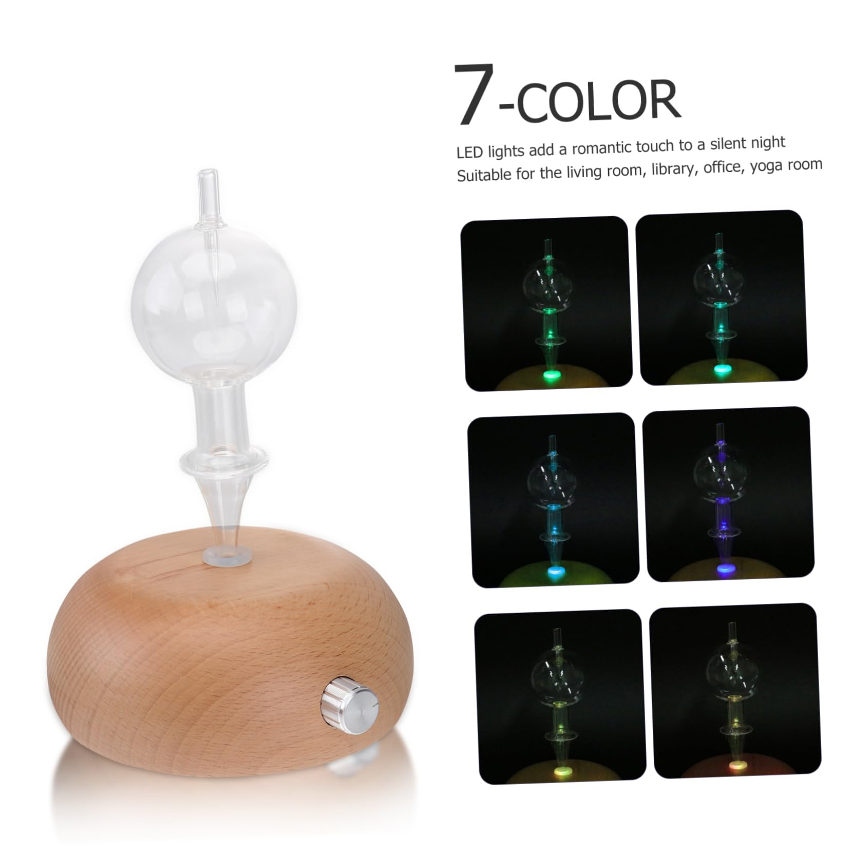 Aromatherapie Diffusor für Ätherische Öle, 1stück Glas mit Holzsockel