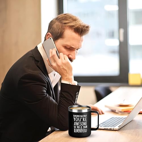 Miniatura 7 de Cpskup Regalos de agradecimiento para hombres, taza de café aislada de acero inoxidable con asa, regalos inspiradores de agradecimiento para