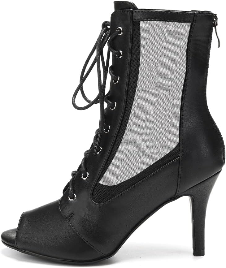 HIPPOSEUS Women's Dance Booties - Peep Toe Comfort