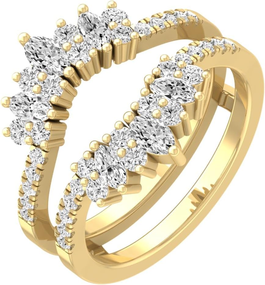 3/4 Carat Lab Grown Diamond Enhancer Wedding Band Ring | 10K, 14K in White, Yellow Gold or Sterling Silver Anniversary Wedding Band Ring | D-F Color and VS1 clarity