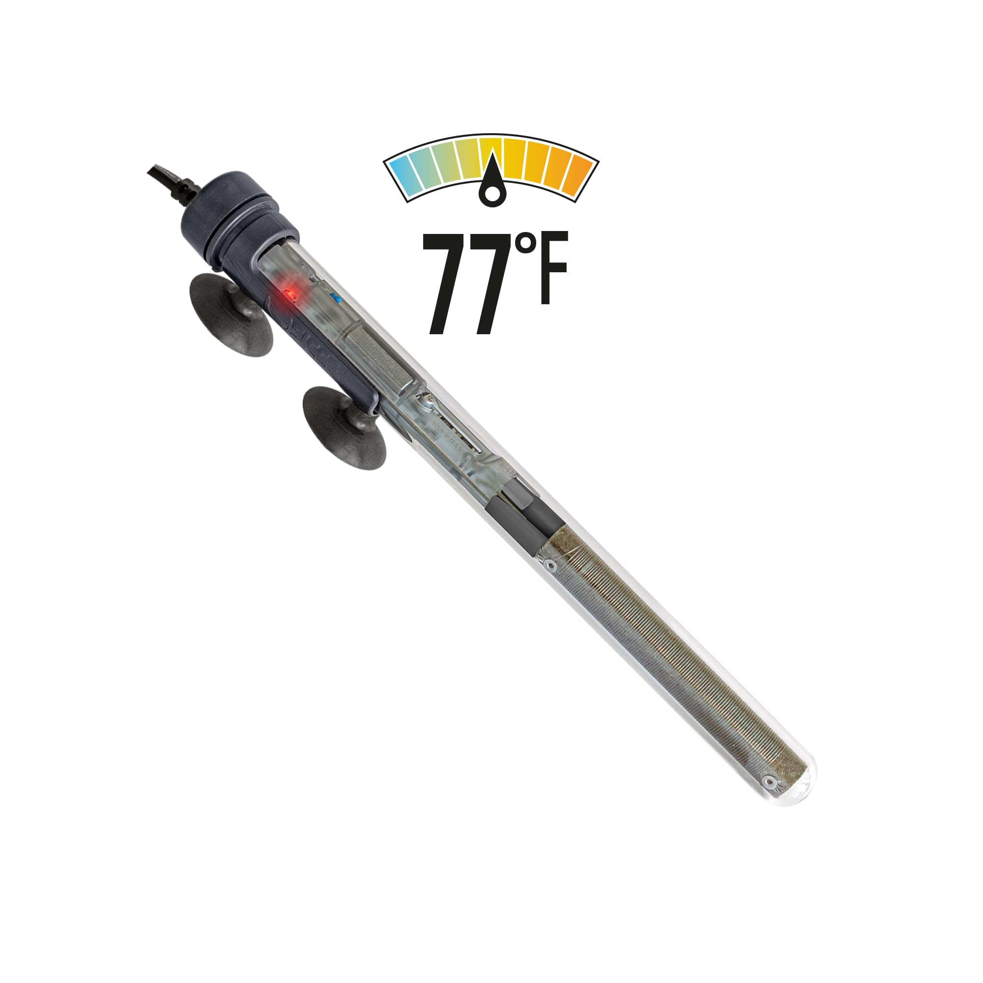 Sicce Scuba - Calentador de acuario de 50 W preestablecido a 25.0 °C para hasta 15 galones, sumergible de 50 W para agua salada marina y agua dulce, protección en seco